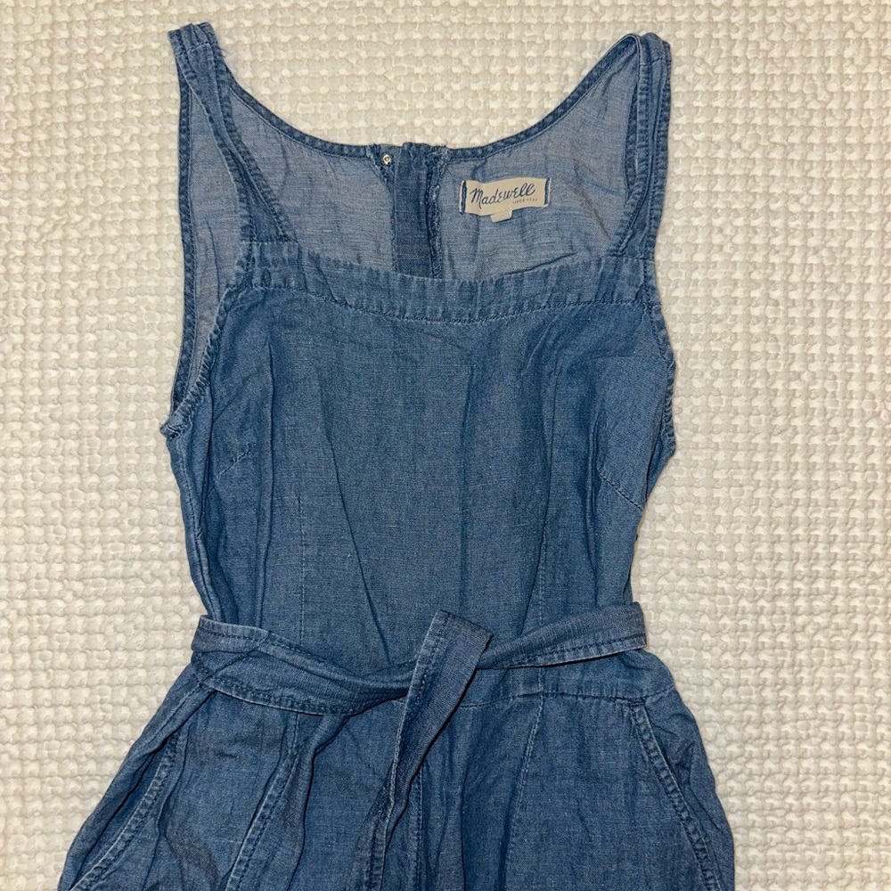 Madewell denim halter wide leg jumpsuit - Picture 7 of 8